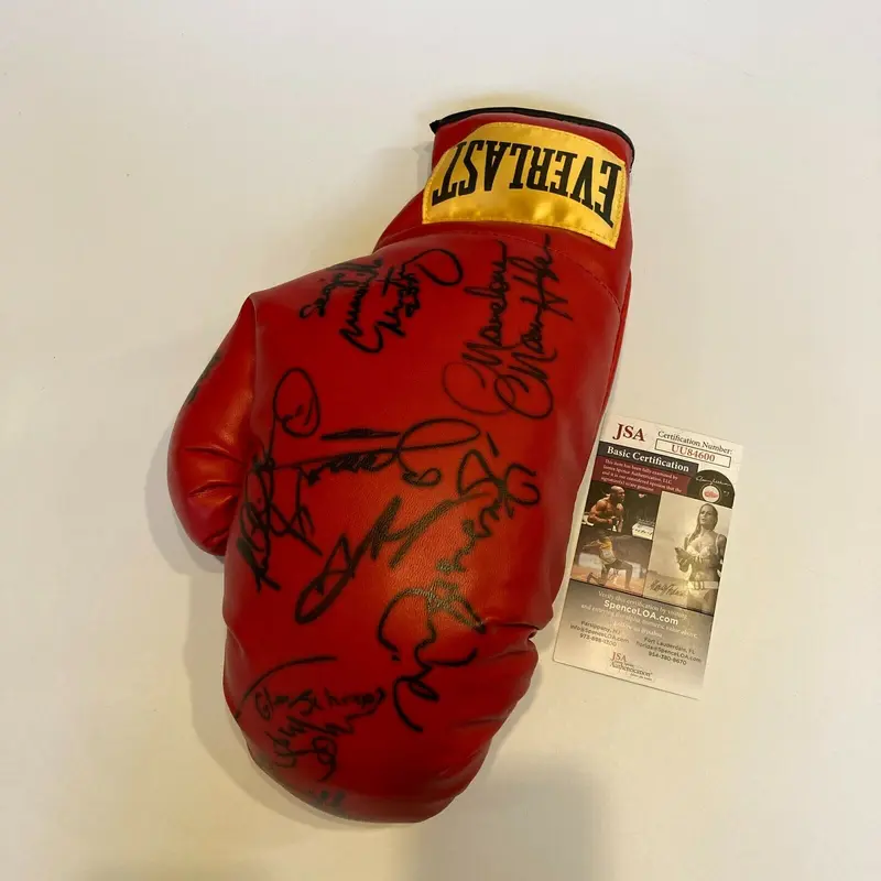 Marvin Hagler Ring Magazine Fighter Of The Year Multi Signed Boxing Glove JSA
