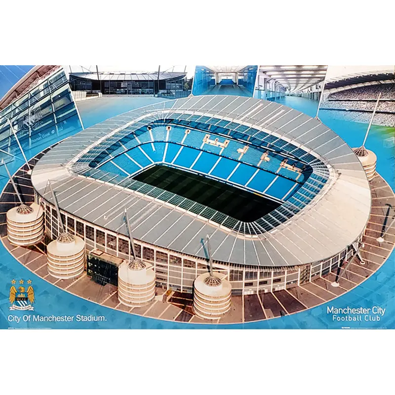 Manchester City FC City of Manchester Stadium Aerial View Poster - GB 2005