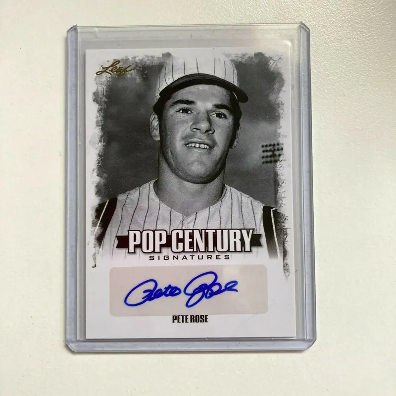 Leaf Pop Century Pete Rose Auto Signed Autographed Baseball Card