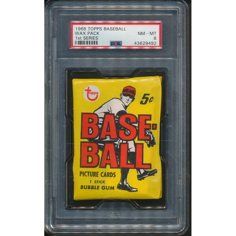 1968 Topps Baseball Unopened Series 1 Wax Pack PSA 8 (Read)