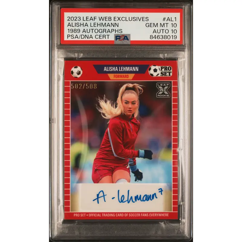 Alisha Lehmann 2023 Leaf Web Exclusives 1989 Auto #502/508 PSA 10 Auto 10