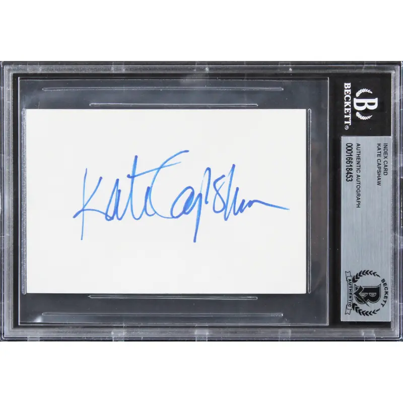 Kate Capshaw Indiana Jones Authentic Signed 3x5 Index Card BAS Slabbed 4