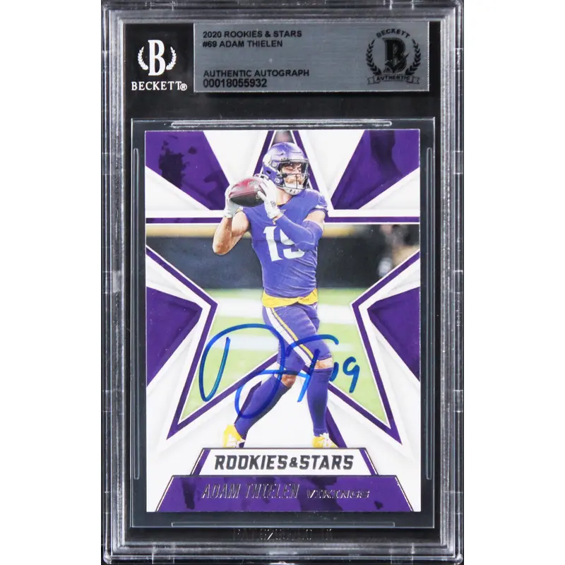 Vikings Adam Thielen Authentic Signed 2020 Rookies & Stars #69 Card BAS Slabbed