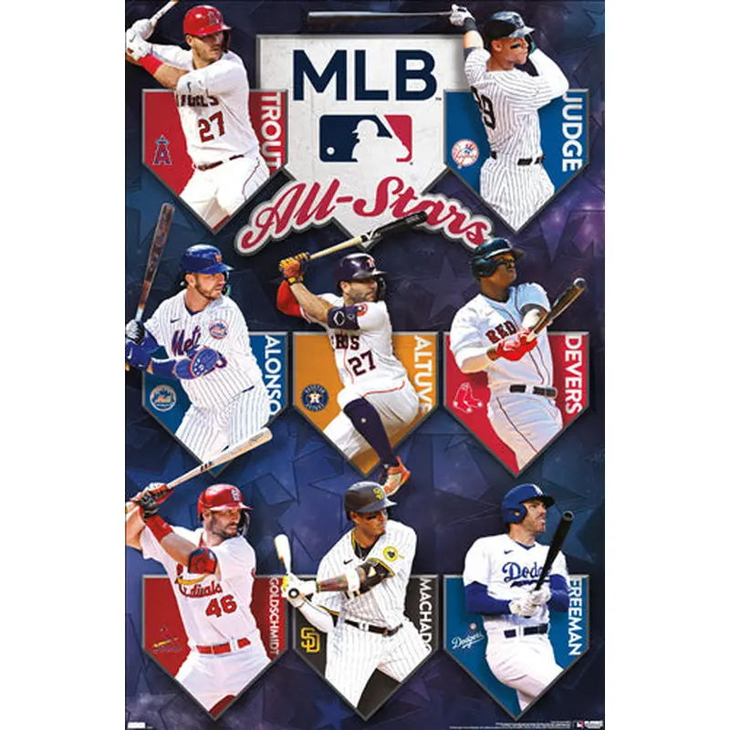 MLB Baseball Superstars 2023 Poster (Trout, Judge, Alonso, Freeman, +++) - Costacos Sports