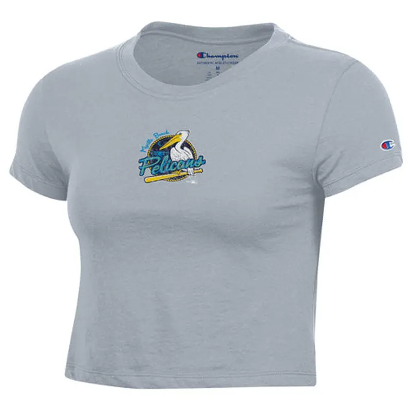 Myrtle Beach Pelicans Champion Ladies Silver Primary Core Baby Tee