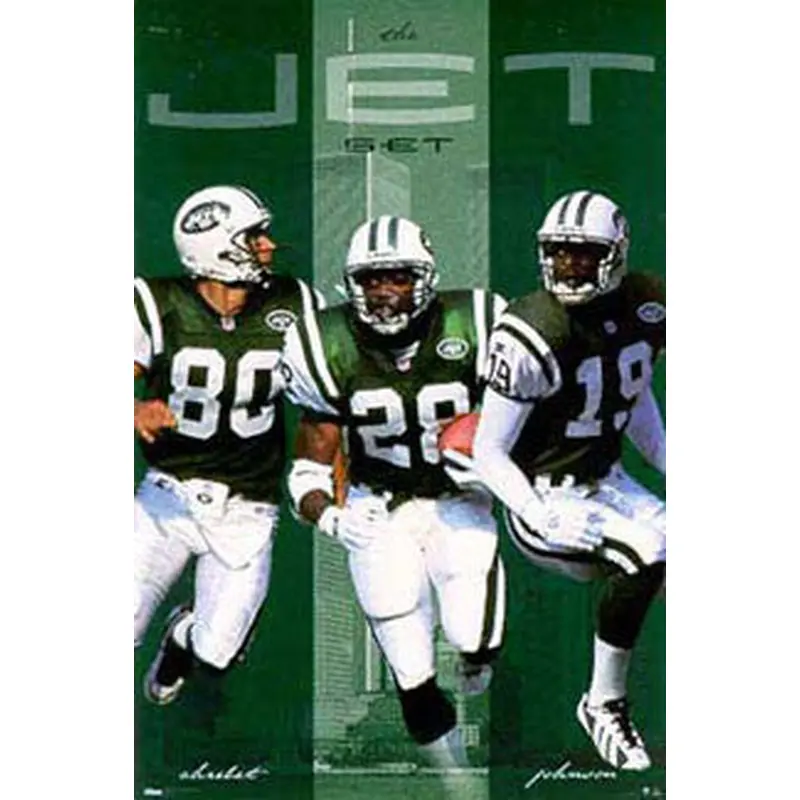 New York Jets "The Jet Set" (Chrebet, Martin, Johnson) Poster - Costacos 1998