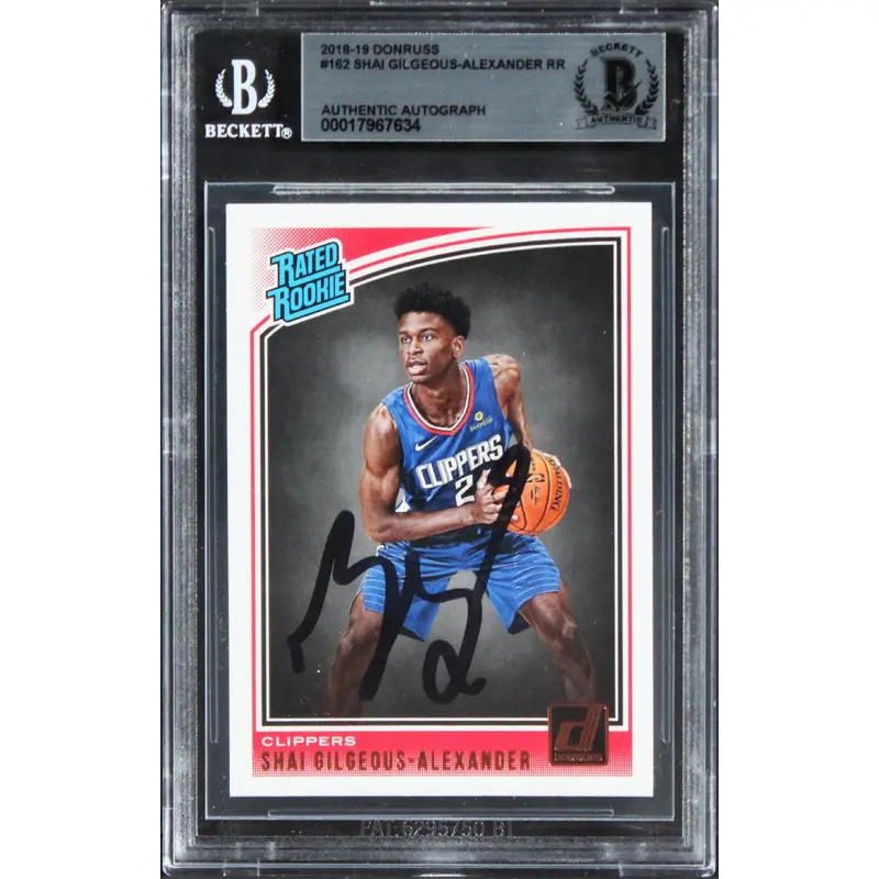 Clippers Shai Gilgeous-Alexander Signed 2018 Donruss #162 Rookie Card BAS Slab