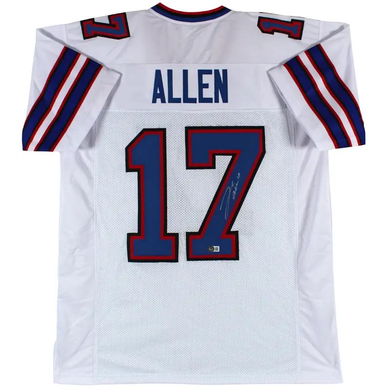 Josh Allen Authentic Signed White Pro Style Jersey BAS Witnessed #W505408