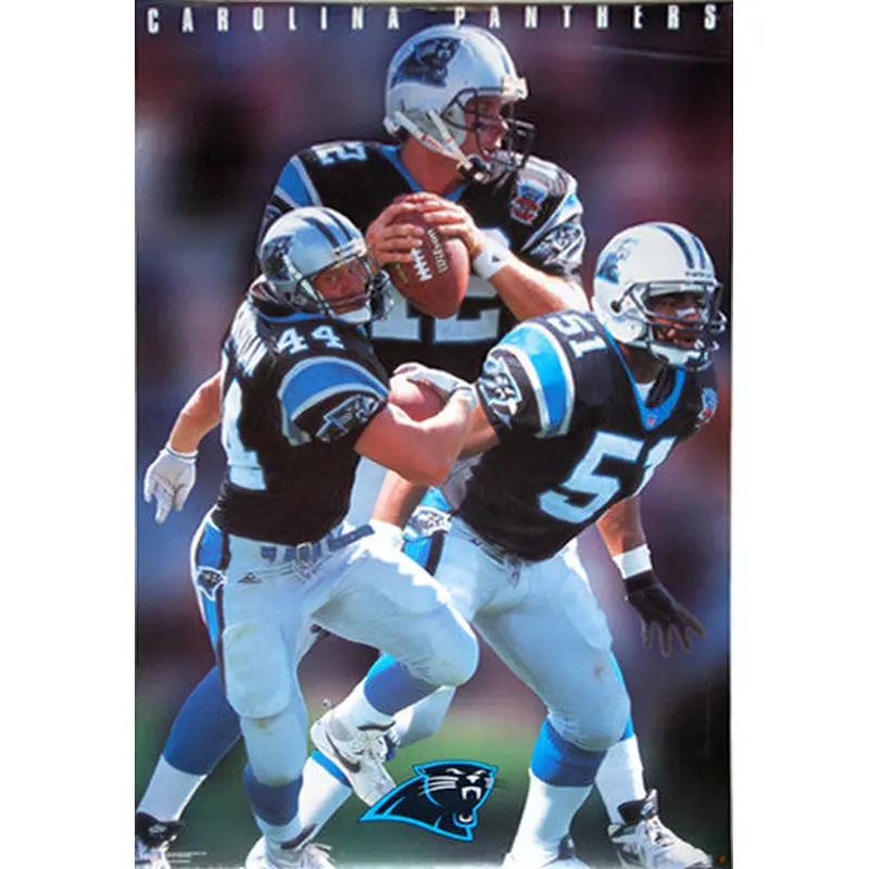 Carolina Panthers Inaugural Season NFL Action Poster - Costacos Brothers 1995