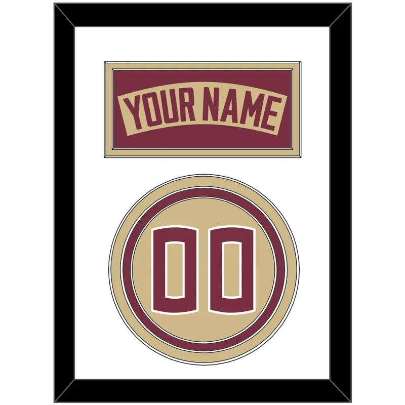 Florida State Baseball Nameplate & Number (Back) - Alternate Gold - Triple Mat 1