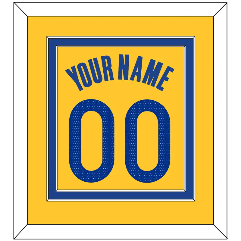 Golden State Name & Number - Yellow Statement (2019-2022) - Double Mat 2