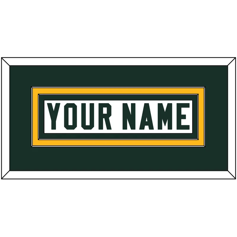 Green Bay Nameplate - Road White - Double Mat 2