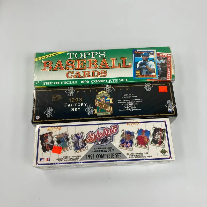 1990 Topps 1991 Upper Deck 1993 Upper Deck Complete Baseball Sets Factory Sealed