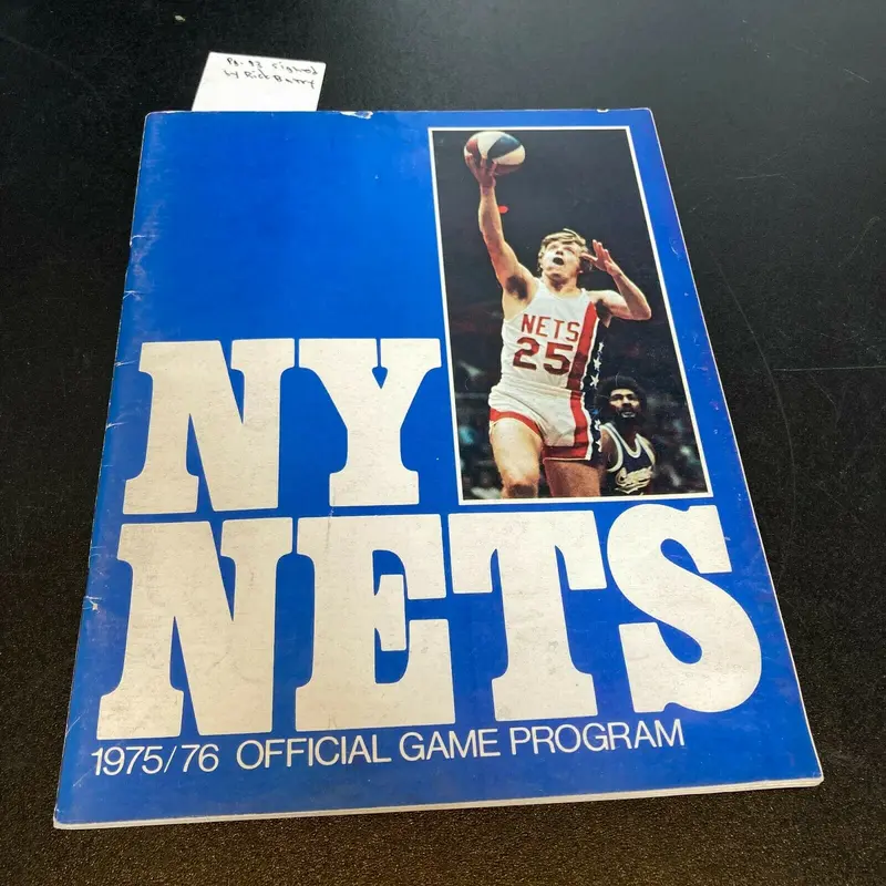 Rick Barry Signed Autographed 1975-76 New York Nets Program