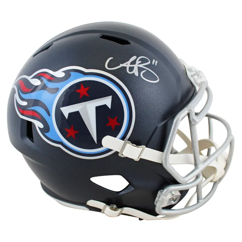 Titans A.J. Brown Authentic Signed Navy Full Size Speed Rep Helmet BAS Witnessed