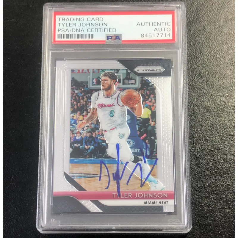 2018-19 Panini Prizm #216 Tyler Johnson Signed Card AUTO PSA Slabbed Heat