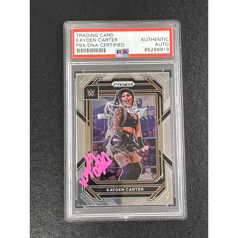 2023 Panini Prizm #118 Kayden Carter Signed Card AUTO PSA/DNA Slabbed WWE