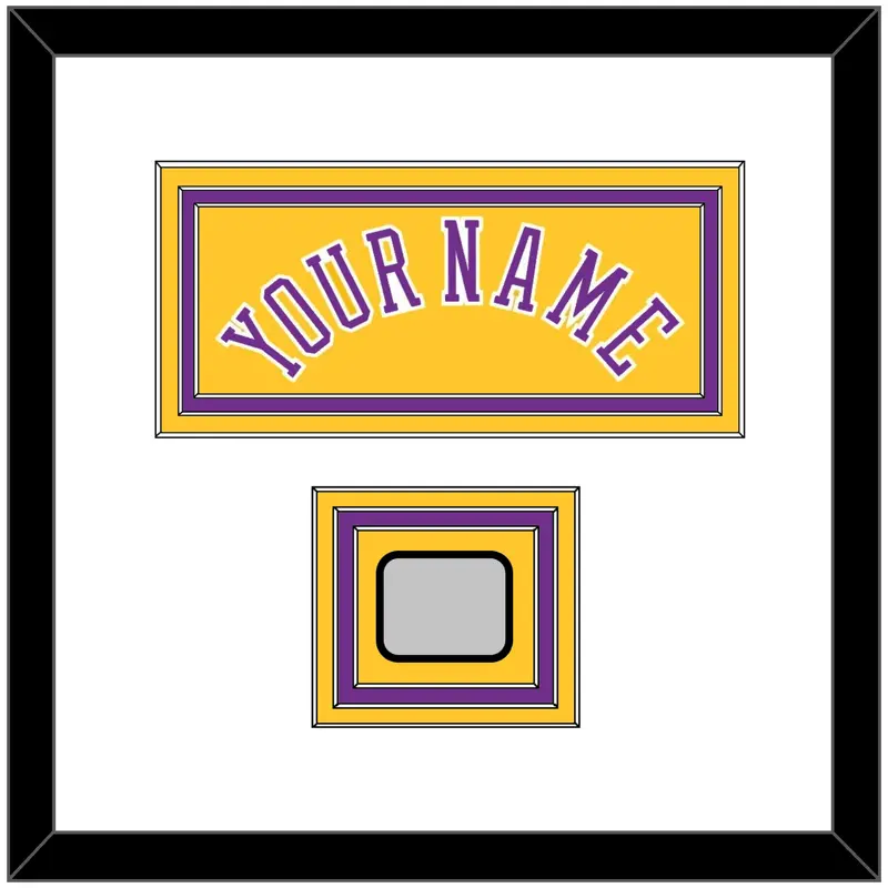 Los Angeles Name & 5X Champions Patch - Home Yellow (1978-1997) - Triple Mat 1