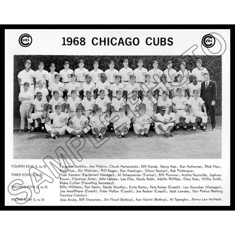 1968 Chicago Cubs 11X14 Photo - Banks Jenkins Williams - 1469