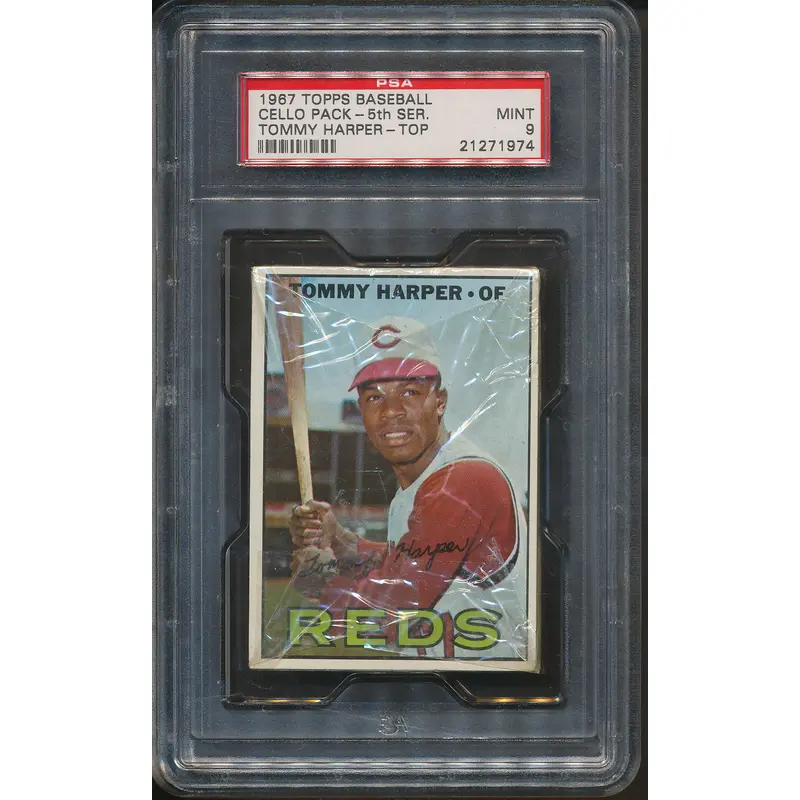 1967 Topps Baseball Unopened 5th Series Cello Pack PSA 9