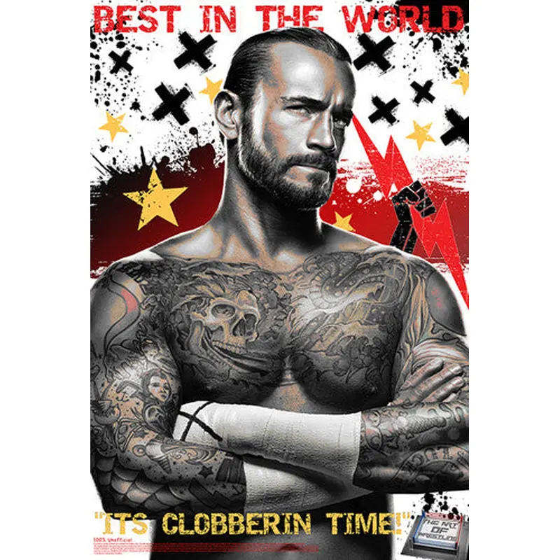 CM Punk "Clobberin Time" WWE Superhero Ultimate Theme Art Poster - Starz (#41)