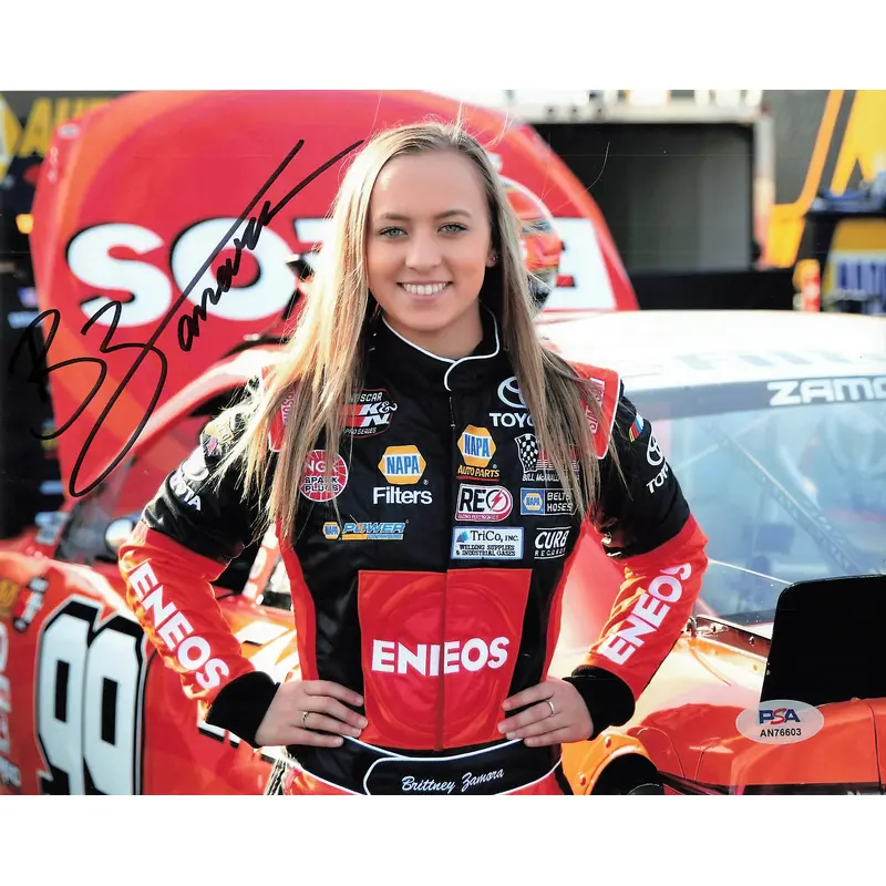 Brittney Zamora signed 8x10 photo PSA/DNA Autographed NASCAR Driver