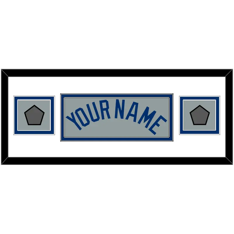 Los Angeles Name & 2 World Series Champions Patches - Road Gray - Double Mat 2