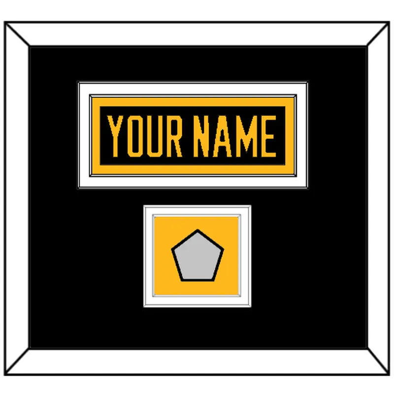 Pittsburgh Nameplate & Stanley Cup Champions Patch - Road Black (1988-1992) - Double Mat 2