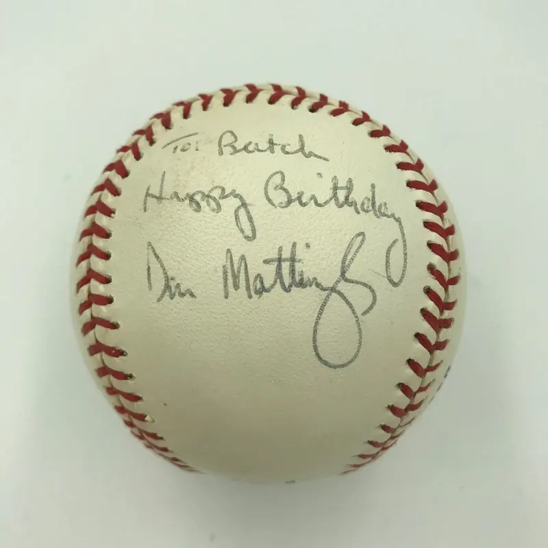 1980's Don Mattingly Signed Autographed American League Baseball JSA COA
