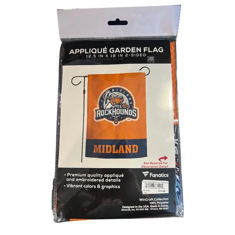 Midland RockHounds Applique Garden Flag