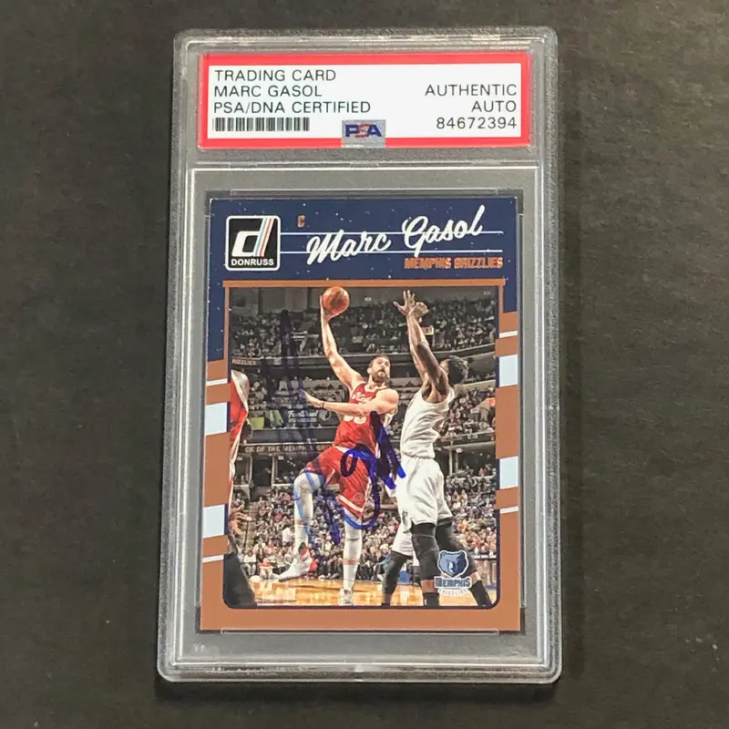 2016-17 Panini Donruss #32 Marc Gasol Signed Card AUTO PSA Slabbed Grizzlies