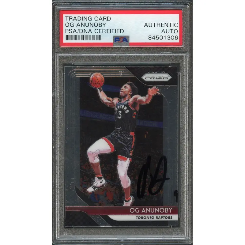 2018-19 Panini Prizm #63 Og Anunoby Signed Card AUTO PSA Slabbed Raptors