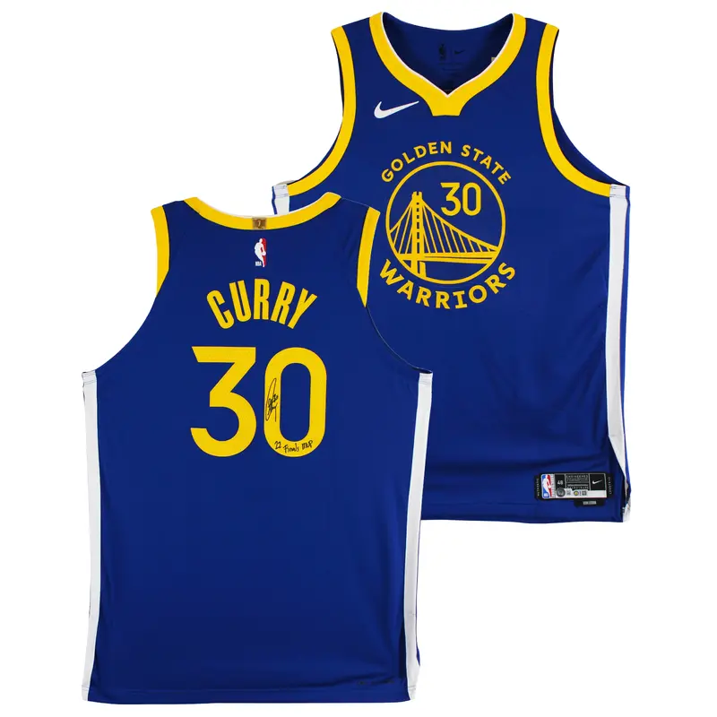Stephen Curry "Finals MVP" Signed Blue Nike Icon Edition Authentic Jersey BAS W