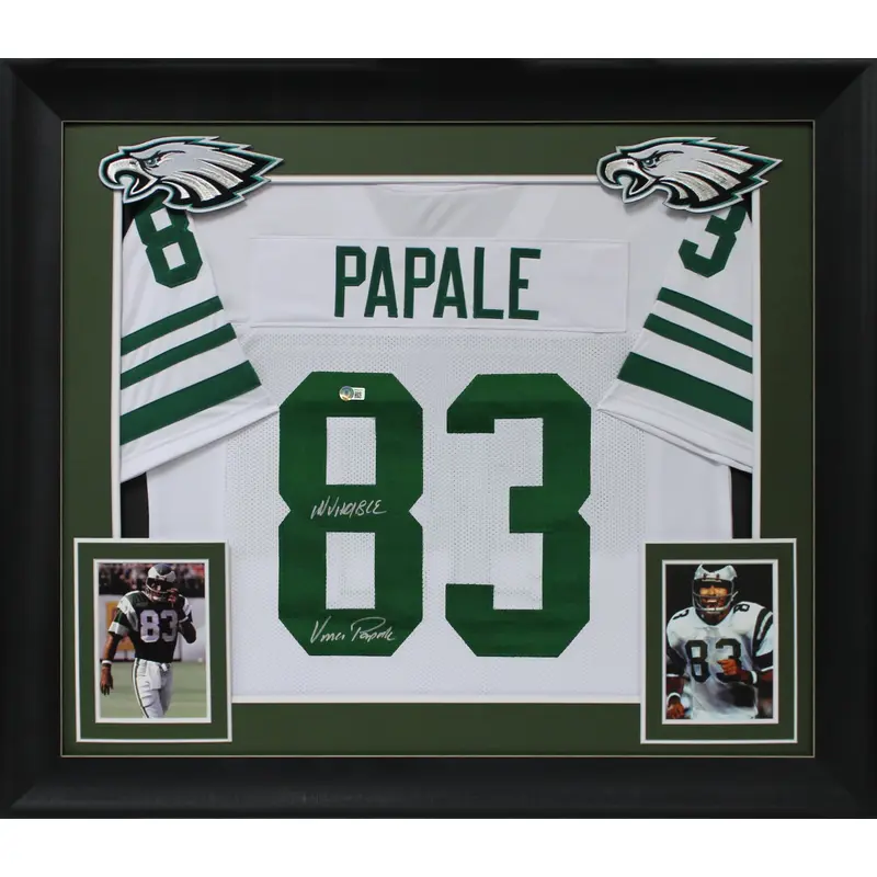 Vince Papale "Invincible" Authentic Signed White Framed Jersey BAS Witnessed