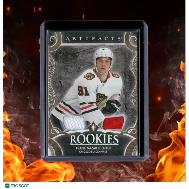 2024-25 Upper Deck Artifacts Frank Nazar Dual Jersey Material Gold Rookie