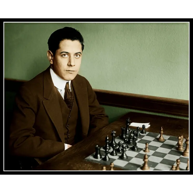 1915 Jose Capablanca Colorized 8X10 Photo - Cuban Chess Champion - 2636