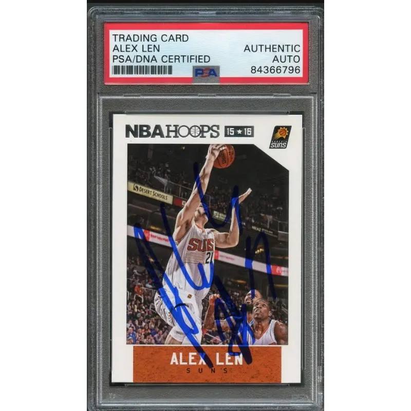 2015-16 NBA Hoops #75 Alex Len Signed Card AUTO PSA Slabbed Suns