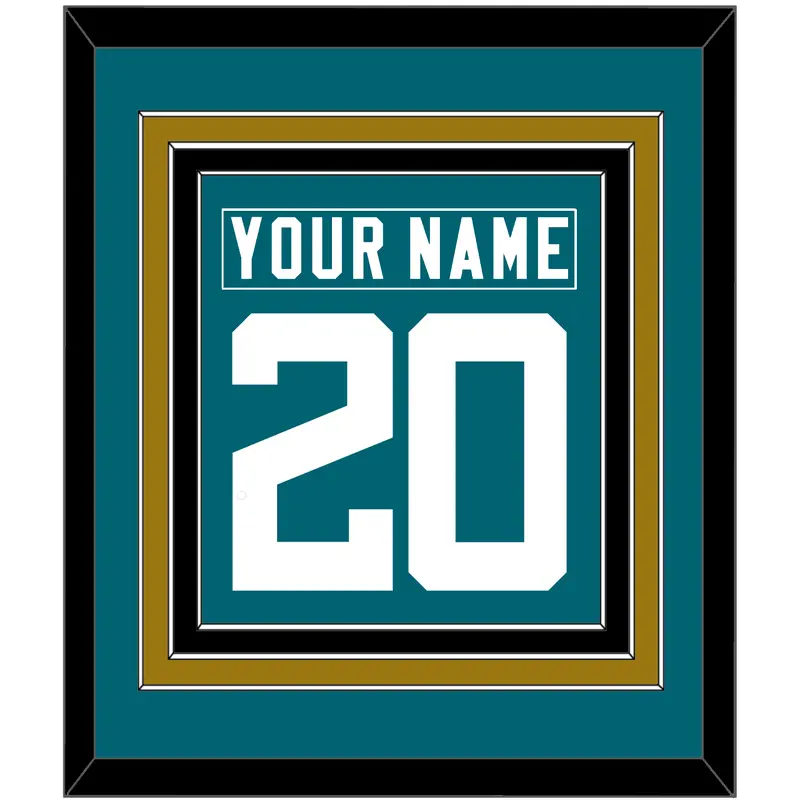 Jacksonville Nameplate & Number (Back) Combined - Home Teal - Triple Mat 4