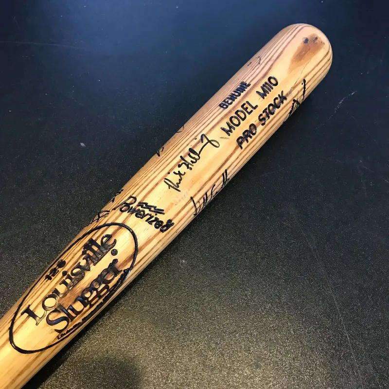 1990's Texas Rangers Team Signed Autographed Game Used Baseball Bat