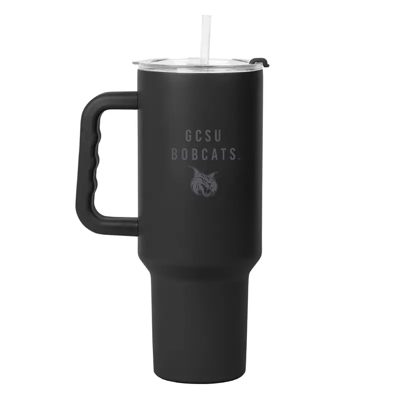 Georgia College 40oz Black Tonal Powder Coat Tumbler