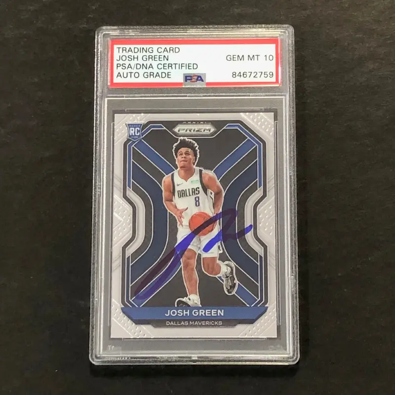 2020-21 Panini Prizm #274 Josh Green Signed Card AUTO 10 PSA Slabbed RC Mavericks