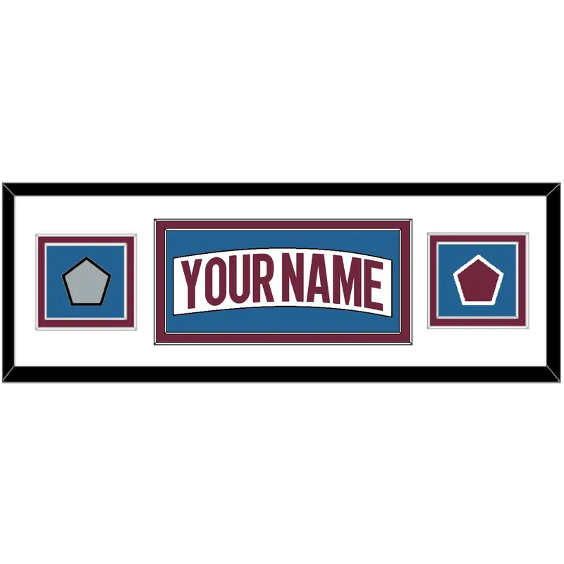 Colorado Nameplate & 2022 Stanley Cup Finals & Logo Patches - Road White - Double Mat 2