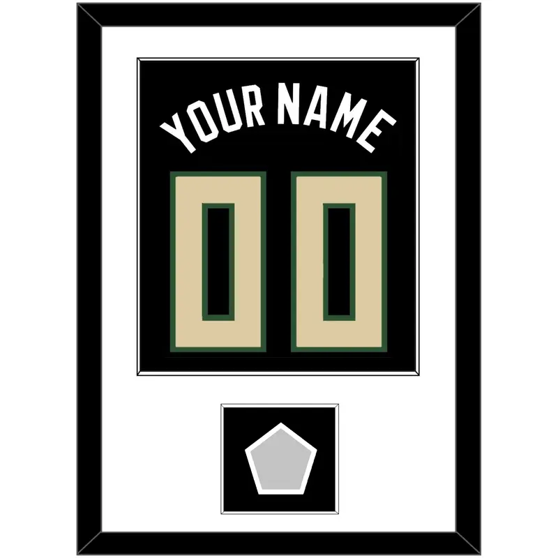 Milwaukee Name & Number With Finals Patch - Black Statement - Single Mat 1