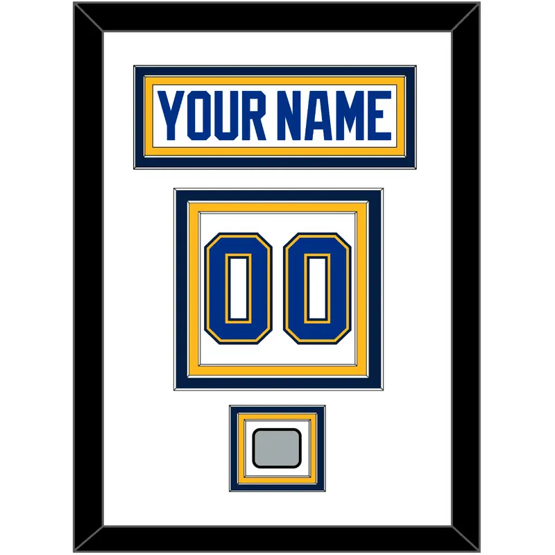 St. Louis Nameplate & Number (Back) With Stanley Cup Finals Patch - Road White - Triple Mat 2