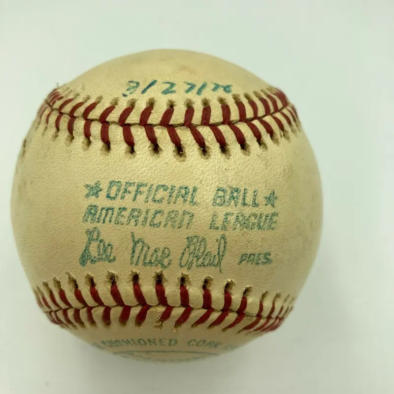 Hank Aaron HR Chase Milwaukee County Stadium Game Used Baseball From 3-27-1976