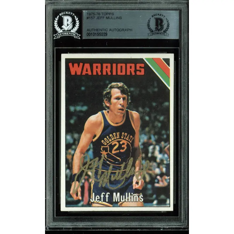 Warriors Jeff Mullins Authentic Signed Card 1975 Topps #157 BAS Slabbed