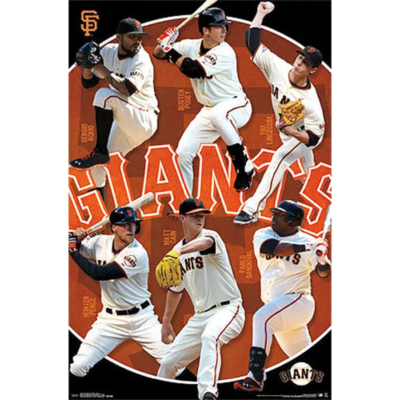 San Francisco Giants Superstars 2014 Poster (Romo, Posey, Cain, Sandoval, Lincecum, Pence)