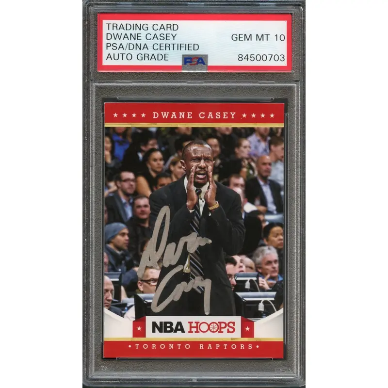 2012-13 NBA Hoops #36 Dwane Casey Signed Card AUTO 10 PSA Slabbed Raptors