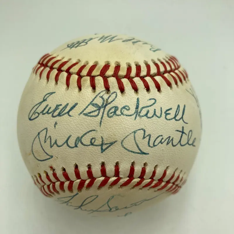 1953 New York Yankees World Series Champs Team Signed Baseball Mickey Mantle JSA