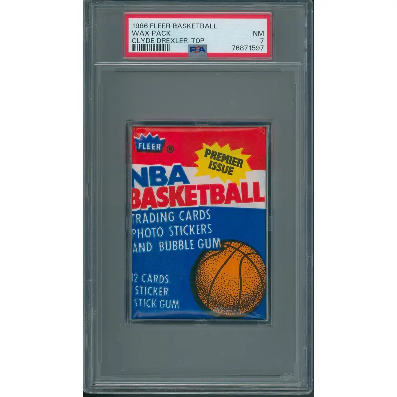 1986 1986/87 Fleer Basketball Unopened Wax Pack PSA 7 Drexler Top *1597